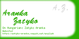aranka zatyko business card